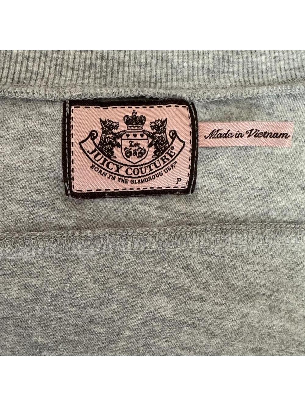 Vintage Y2K Juicy Couture Ruffle Cardigan S Gray Ruched Drawstring Gold